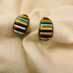 Kokopelli Turquoise and Sterling Silver Colorful Earrings!!!